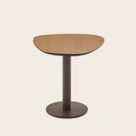 Table d'appoint en Piètement métal bronze et plateau chêne ISMERIA (1/4)