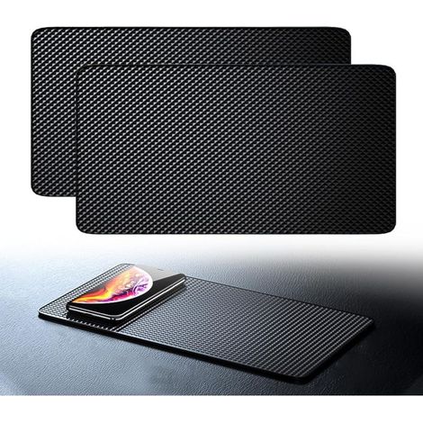2 Pièces Tapis Antidérapant Voiture Tableau de Bord, Auto-Adhésif Tapis Intérieur de Voiture en Gel de Silicone Lavable Réutilisable, pour Téléphone Portable, Cléslunettes Soleil (1/5)