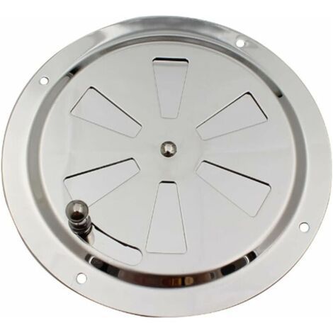 Rejilla de ventilación redonda, salida de aire ajustable, entrada y salida de aire de acero inoxidable, 125 mm (1/5)