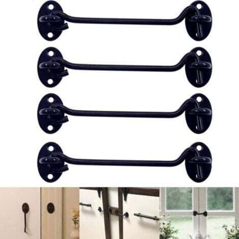 Manilles De Porte Coulissante Serrure Sécurité En Acier Inoxydable Fenêtre Pour Armoires Polyvalente Crochet Et Yeux 4 Lots
