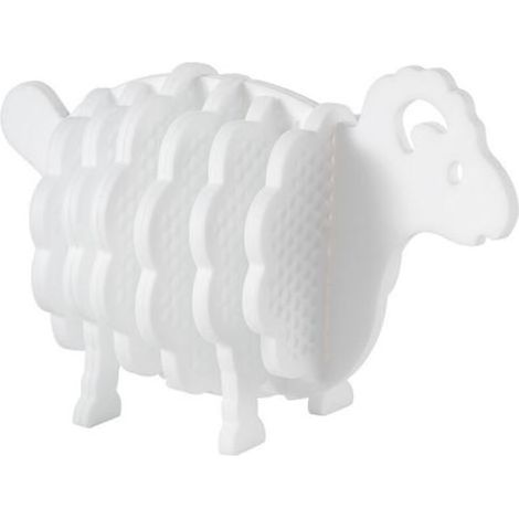 Lntyq Lot de 7 sous-verres en silicone, dessous de verre résistant à la chaleur et antidérapant, ensemble de dessous de verre pour boissons, tasses, verres et poêles. (blanc) (1/5)