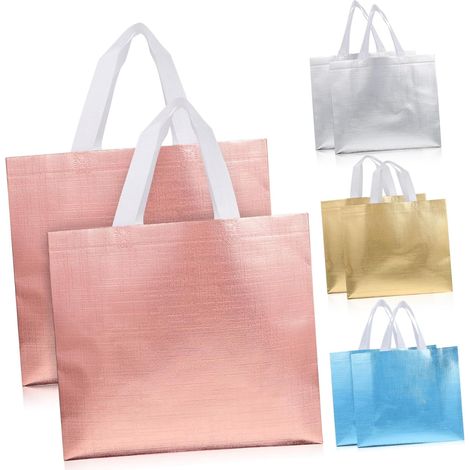 Lot de 8 sacs cabas brillants non tissés sacs de courses
