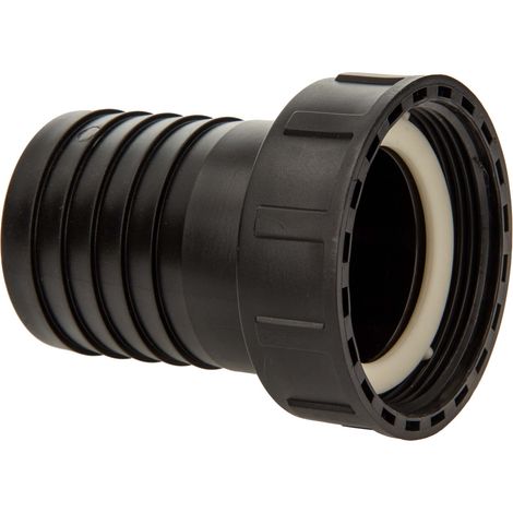 tecuro gerade Schlauchtülle Ø 50 mm x 2 Zoll ÜWM mit EPDM-Flachdichtung, PP-schwarz (1/5)