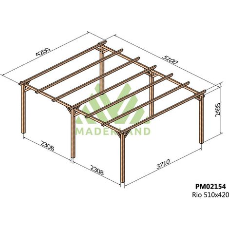 Cochera de Madera Rio (Maderland) - 510 x 420 cm (1/3)