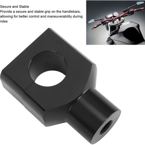 Elevador de manillar de metal negro para diámetros de 25 mm - Fácil posicionamiento e instalación - Compatible con motocicletas y vehículos eléctricos (1/5)