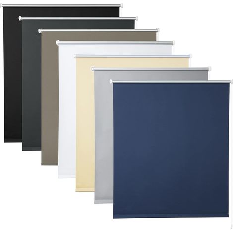 WOLTU Estor Enrollable Translúcido Liso Estor Opaco para Ventana Persiana Térmica Opaca Protección UV y Sol sin Perforación 50x160 cm Azul