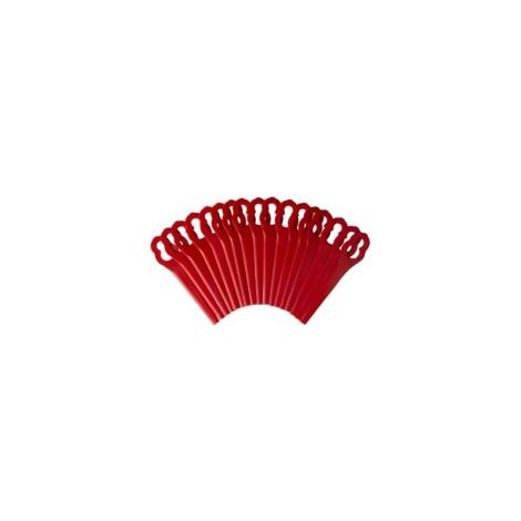 Packung mit 100 PA6-Klingen, Kunststoff-Ersatzklingen, für die Akku-Rasenmäher Einhell GE-CT 18 Li, GC-CT 18/24 Li, BG-CT 18 Li und RG-CT 18 Li. – Crezuo