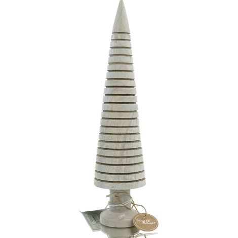 Boltze Deko-Weihnachtsbaum Noares Weiß Ø ca. 5,7 cm 31 cm - Mangoholz