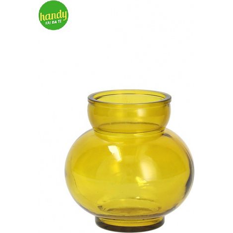 Vaso Sferico H&H in vetro riciclato Giallo 14,5 cm