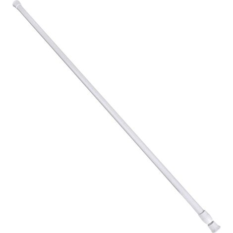 Tringle à rideaux télescopique, tringle à rideaux en plastique extensible, sans perçage, longueur facilement ajustable (blanc, 60-110)