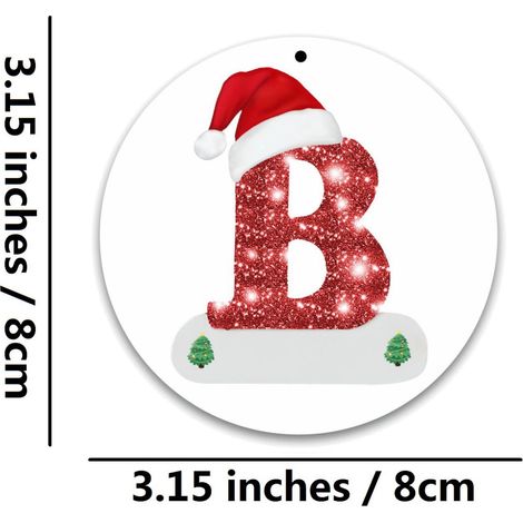 Ornement De Noël En Acrylique - Lettre Initiale Personnalisée - Décoration Pour Arbre De Noël Porte Mur Et Jardin - Lot De 26 Pièces (1/2)