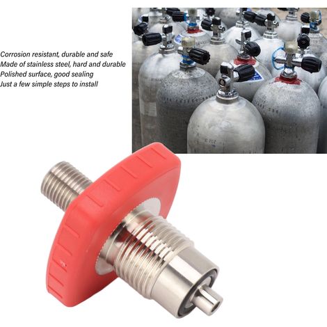 Ortviai Raccord CO2 Acier Inoxydable Rouge Carré G5/8 vers 1/4 BSPP pour Bouteille de Recharge (1/4)