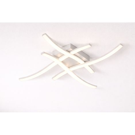 Plafoniera LED Moderna 35W 2800LM CCT Switch 3000K 4000K 6500K 64x64 cm Soffitto Design Curvo Alluminio Bianco Acrilico Opaco 120°