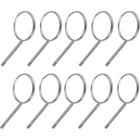 Lot de 10 miroirs d'inspection dentaire de type 4 en acier inoxydable pour les soins buccaux (1/5)