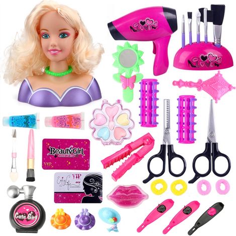 Coiffeuse Enfant avec Sèche-Cheveux, Jouet Coiffure Fille et Poupée à Coiffer - Idée Cadeau (1/5)