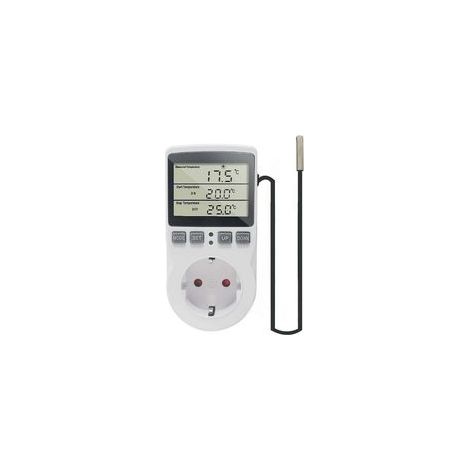 Thermostat numérique 230 V – Prise de régulateur de température avec capteur – Minuterie et interrupteur pour serres et aquariums (1/5)