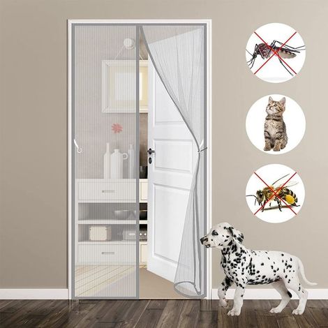 Mosquito net curtain, 100 x 210 cm - Grey (1/5)