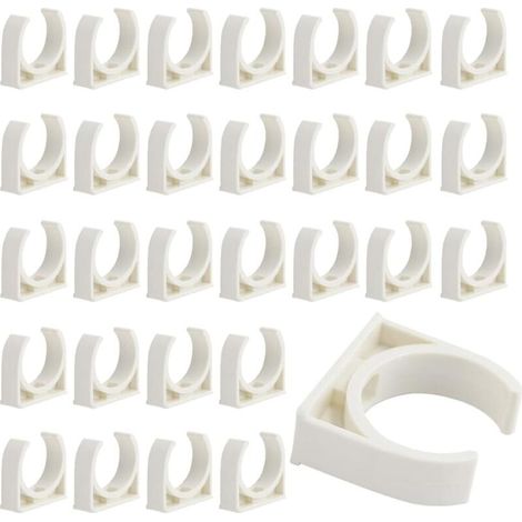 60 PVC-Rohrschellen, 20 mm, weiß, für Küche und Pool (1/4)