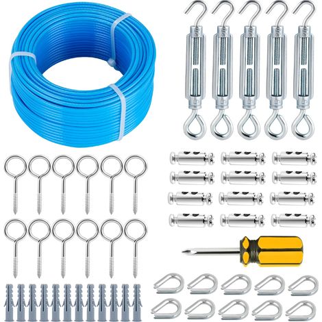 Tendeur Fil à Linge Extérieur, Câble d'acier 3 mm âme 7x7 torons (1/5)