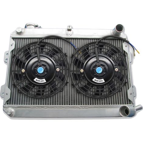 Radiateur Automobile, Épaisseur de 56 mm, Configuration à 3 Rangées, Matériau en Aluminium, Compatible avec MAZDA RX7 RX-7 SA/FB S1/S2/S3 de 1979 à 1985, Efficacité de Refroidissement Améliorée (1/5)