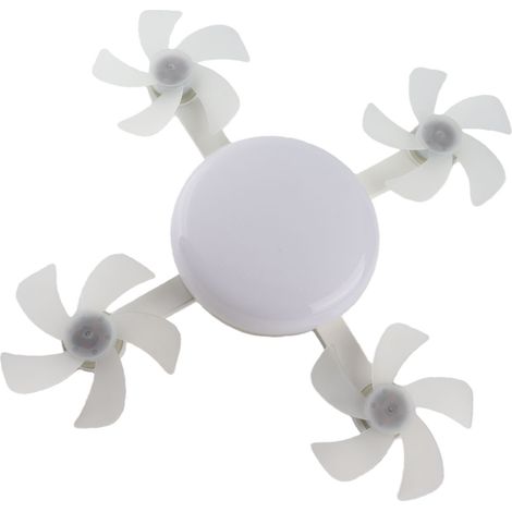 Plafonnier ventilateur éclairé télécommandé E26 E27 3 vitesses 3 couleurs 2 minuteries silencieux repliable contemporain luminaire LED pour salon et chambre 4 têtes (1/3)