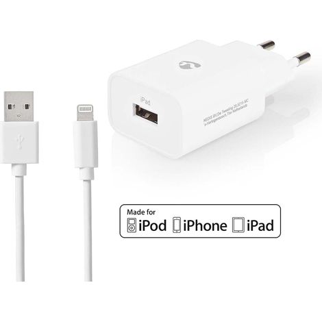Wandladegerat 12 w schnellladefunktion 1x 24 a a anzahl der ausgange 1 usb a lightning 8 pin lose kabel 100 m einzelspannungsausgang 38744 (1/5)