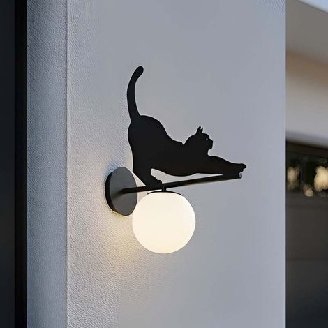 [GEBRAUCHT] B-Ware Lindby Außenwandleuchte Wandlampe Katti Katze Metall Schwarz IP44 E14 LED Lampe (1/2)