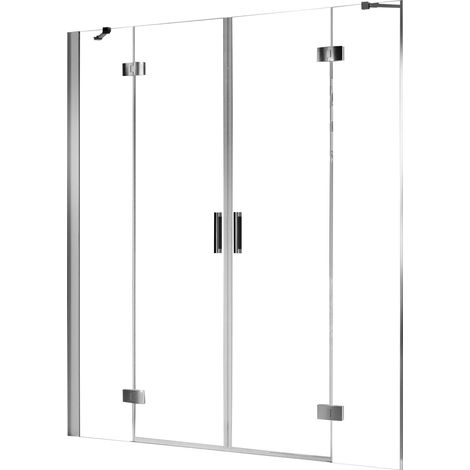 Porta Doccia 210 cm 2 Ante Battenti in Cristallo Trasparente 6mm H190 Fosterberg Herning (1/3)