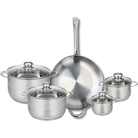 Ensemble de 1 Poêle de cuisson 32 cm et 4 faitouts 12, 14, 20 et 24 cm Elo Profi Brillant (1/5)