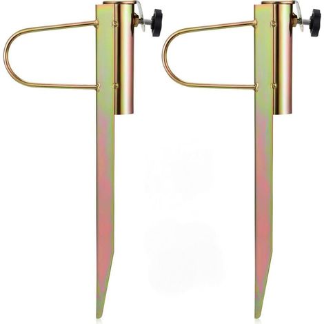 Lot de 2 Support de parasol, Métal galvanisé, Réglable 20-35mm, Pour jardin balcon plage (1/5)
