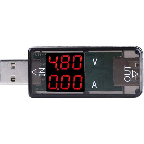 Multimètre numérique USB, voltmètre LCD couleur ampèremètre à double rangée montre chargeur de multimètre de compteur actuel, testeur USB (1/5)