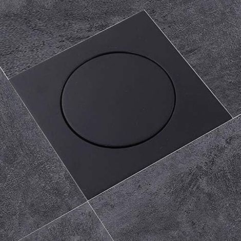 Floor Drain Floor Drain, Black/Chrome Brass Floor Shower Drain Bathroom Deodorizer Euro Square Floor Drain Path Cover Grate