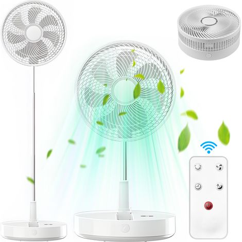 Ventilateur oscillant 30 cm avec télécommande, batterie rechargeable 10800 mAh, hauteur réglable, 8 vitesses, silencieux, minuterie (1/5)