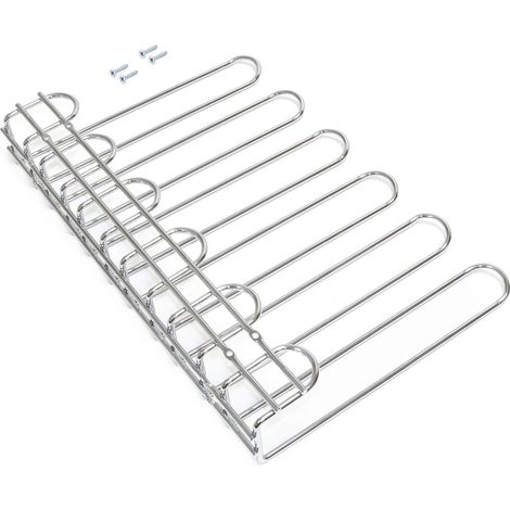 Support pour Verres à vin à 5 Lignes pour Meubles, Porte-Verres pour Étagères ou Bars, 320 mm, Acier, Finition chromée (1/5)