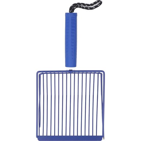 Pala para arena de gatos Toivize con mango metálico extraíble, filtración rápida, ideal para la limpieza de la arena – Azul (1/5)