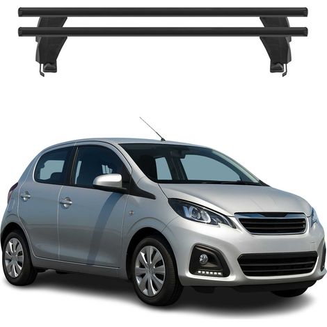 OMAC Dachträger Querträger Alu für Peugeot 108 2014-2022 – Abschließbar – T-Nut – City-Crash-getestet – Max. 50 kg Schwarz (1/5)