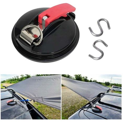 Confezione da 2 ventose multifunzionali per auto, XU, max. 22 kg per tende da sole, teloni e coperture per veicoli - KZQ (1/4)