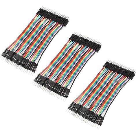120 PCS 10cm Mâle à Mâle Dupont fil Cavalier Câble pour Breadboard (1/3)