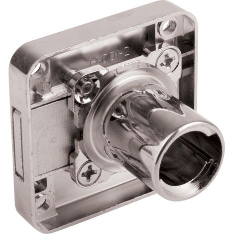 Serrure de tiroir sans cylindre diamètre 18 mm longueur 22 mm interchangeable avec rosace meuble bureau armoire, gauche (1/2)