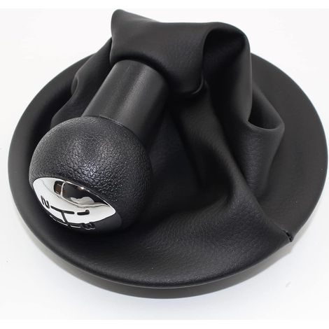 Pomello del cambio a 5 marce + cuffia per Citroën Berlingo III e Peugeot Partner 2008-2021, nero (1/5)