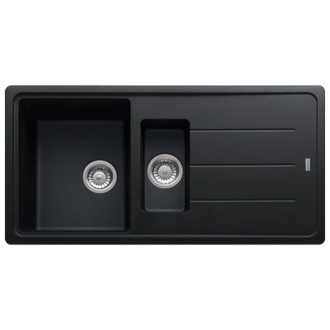 Franke Basis BFG 651 Spüle 97x50cm mit Saucen-Entleerer und umkehrbarer Abtropffläche, Fragranit+, Onyx (BFG651ON) (1/3)