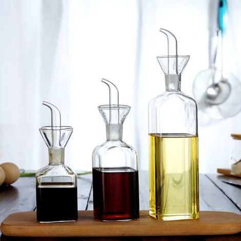 Glasflasche für Öl, Olivenölspender, Öl- und Essigset, für Küche und Grill, 125 ml (1/4)