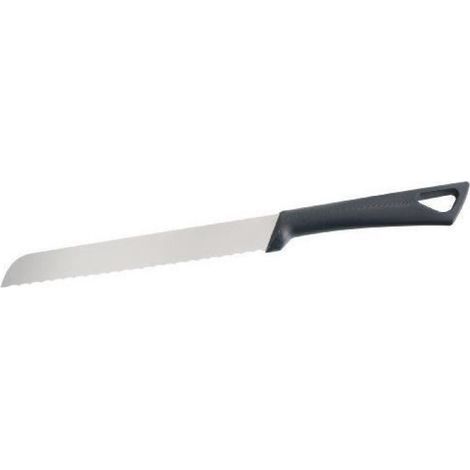 Couteau A Pain - Lame Dentee 19 Cm Acier Inoxydable 3CR14 - Manche Polypropylene Avec Garde De Securite - Noir - 1 Piece