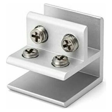 Colliers support pince à verre à 90 degrés , supports de serrage réglables pour étagère de 8 à 12 mm d'épaisseur 4PCS - (1/5)