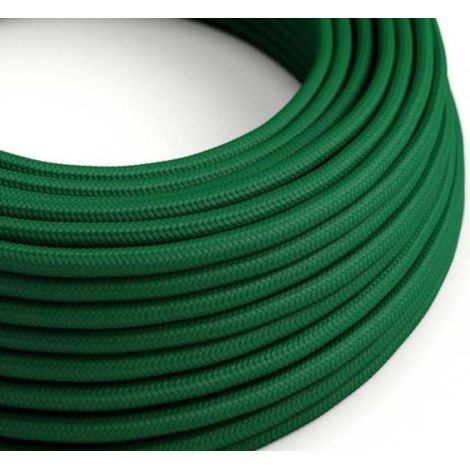 Cavo tessile al metro creative-cables effetto seta verde bosco lucido rm21 2x0,75mm - xz2rm21 (1/4)