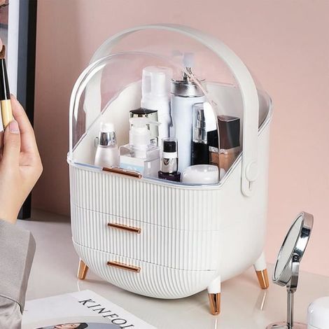 Organisateur de maquillage - - Boîte de rangement - Blanc - 37x18,5x28,6 cm - 1 pièce (1/3)
