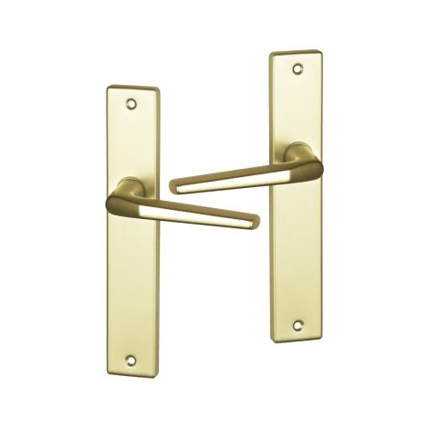 Ouvre&Déco – Poignée de porte d'intérieur aluminium F2 – Plaque BdC 195mm – Fonction bec de cane sans trou de serrure – Largeur 40mm, hauteur 220mm