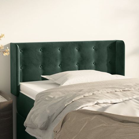 Cabecero de terciopelo verde oscuro 103x16x78/88 cm vidaXL (1/5)