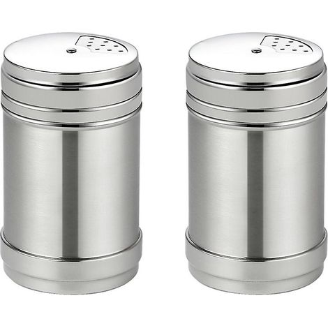 Lot de 2 pots à épices de cuisine en acier inoxydable, petits pots saupoudreurs vides (1/3)