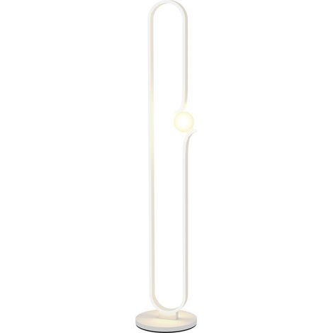 Lampada da Terra a LED Design ad Arco con Sfera in Vetro Luminosità Regolabile e Interruttore a Pedale Bianco (1/5)